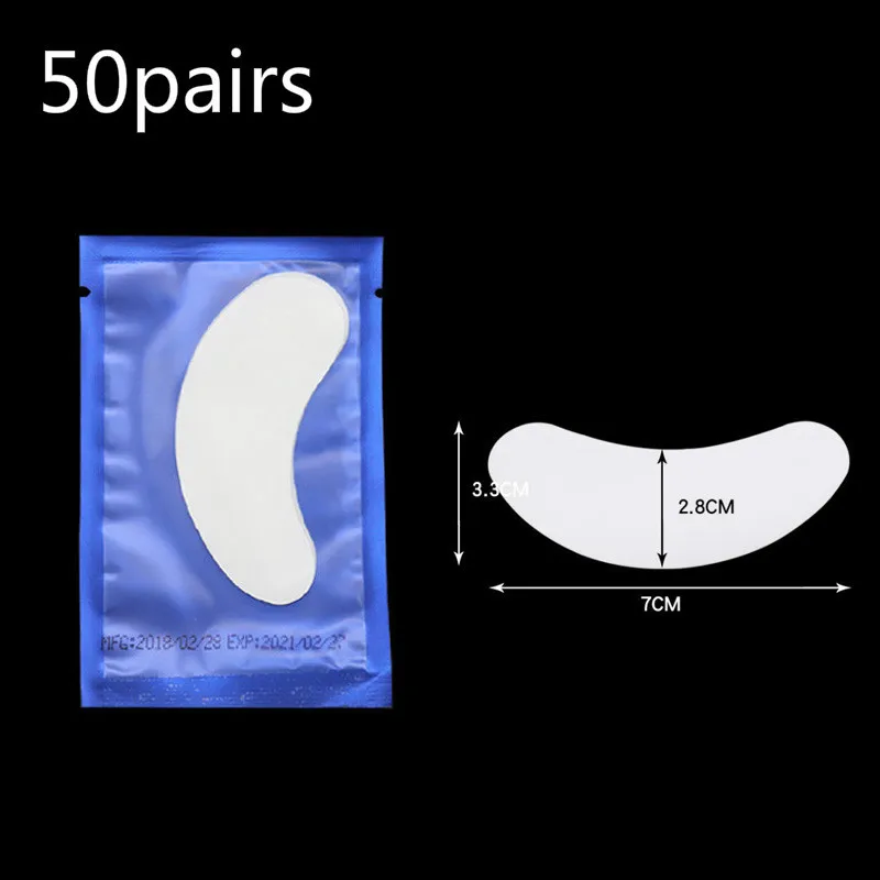 Blue-50pairs Накладки для глаз 50 накладки для ресниц без ворса накладки для наращивания ресниц принадлежности для наращивания ресниц профессиональные инструменты - Цвет: Blue-50pairs