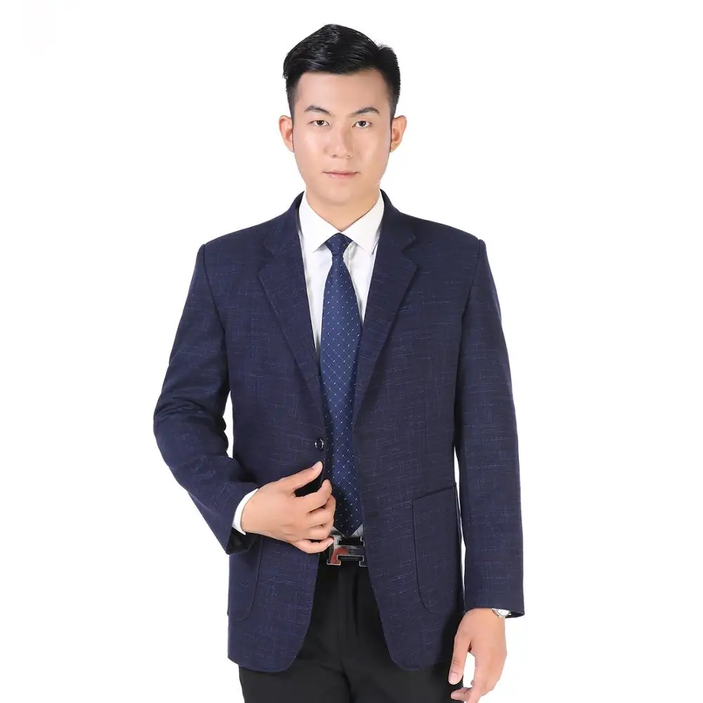 Man Elegant Blazer Autumn Spring Smart Business Casual Jacket Suits Men Red Blue Tailored Balzers Outfits Male Classical Garment