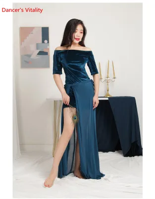 Dress Skirt as Photo Одежда для занятий танцами живота; Сезон Зима; 2 цвета; велюровое короткое платье; бандажная юбка для начинающих индийских танцев; тренировочный костюм - Цвет: Dress Skirt as Photo