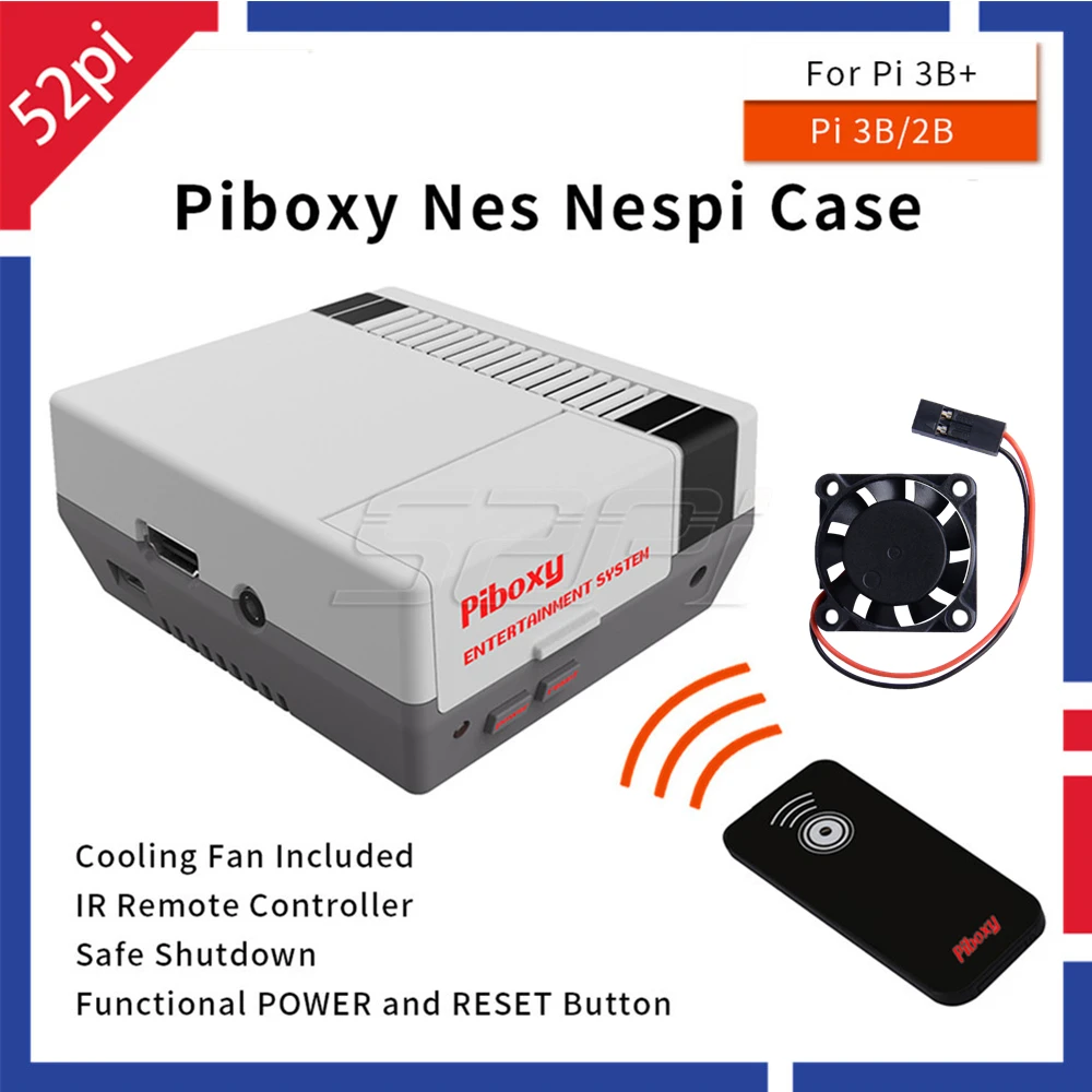 Чехол 52Pi Piboxy NES NESPi с ИК пультом дистанционного управления функциональной кнопкой