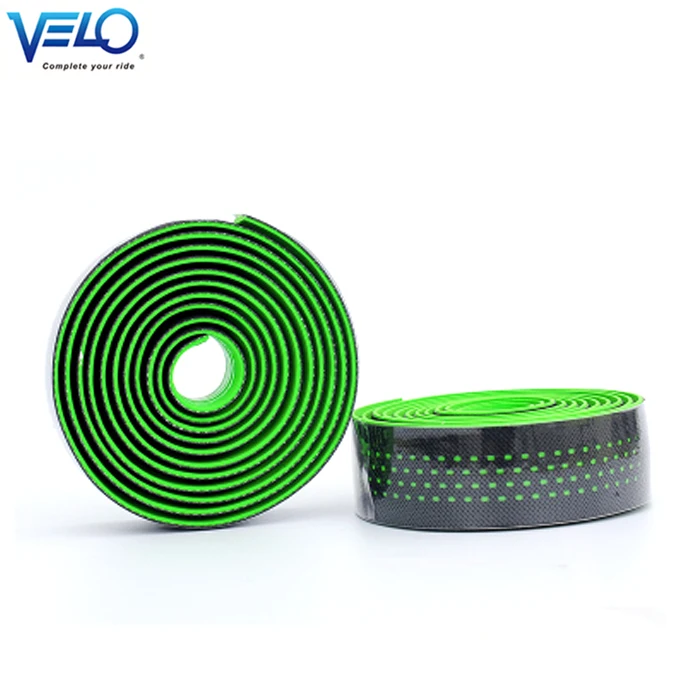 Black green Velo VLT-079HD2G, руль для шоссейного велосипеда, велосипедная лента, нескользящая, амортизирующая, впитывающая пот, велосипедная ручка, ремень, запчасти - Цвет: Black green