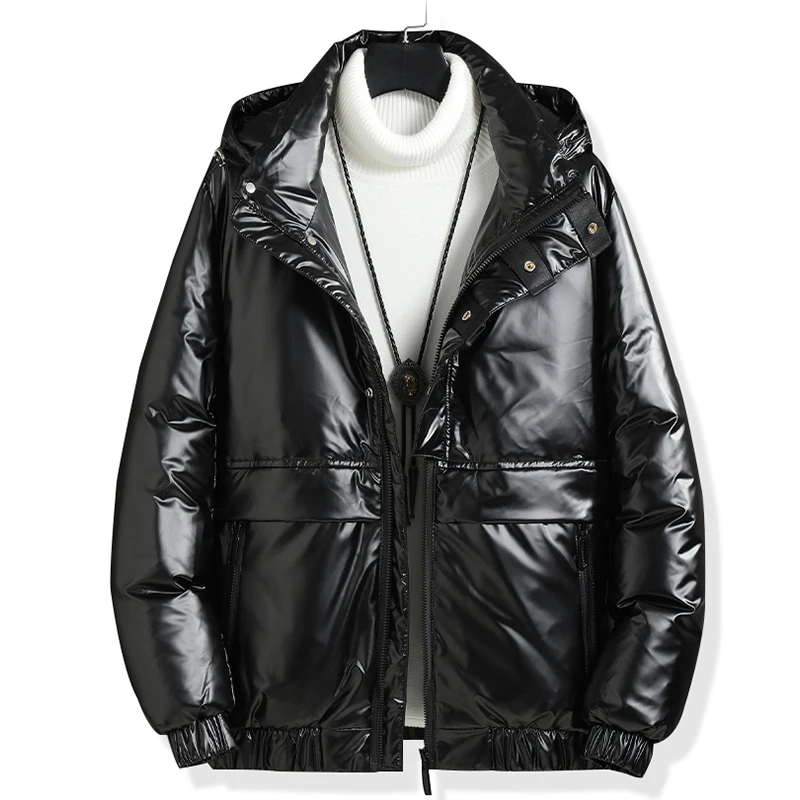 Winter men's down jacket men's coat bright casual fashion heavy jacket student trend young lovers shopping daily warm coat
