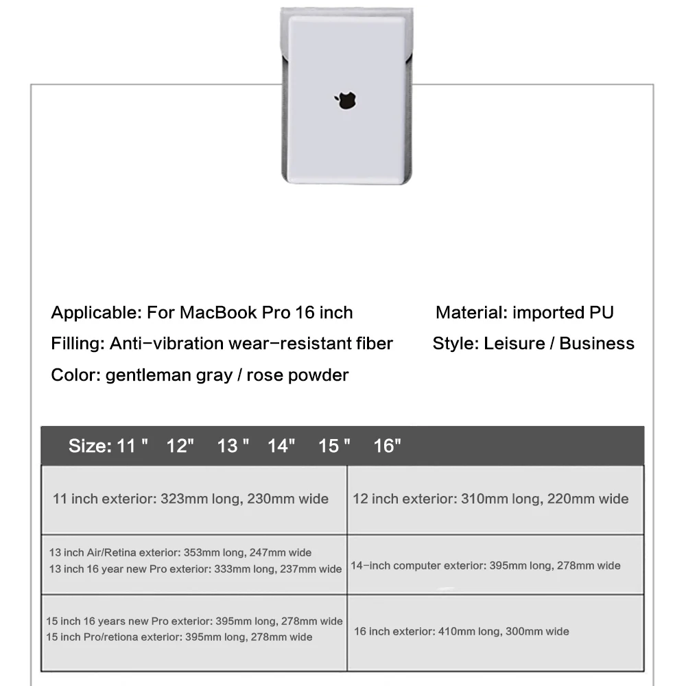 Для MacBook Pro, 16 дюймов,, сумки для ноутбуков, защитный Пылезащитный вкладыш, посылка, чехол для ноутбука с блоком питания, рукава, компьютерные сумки