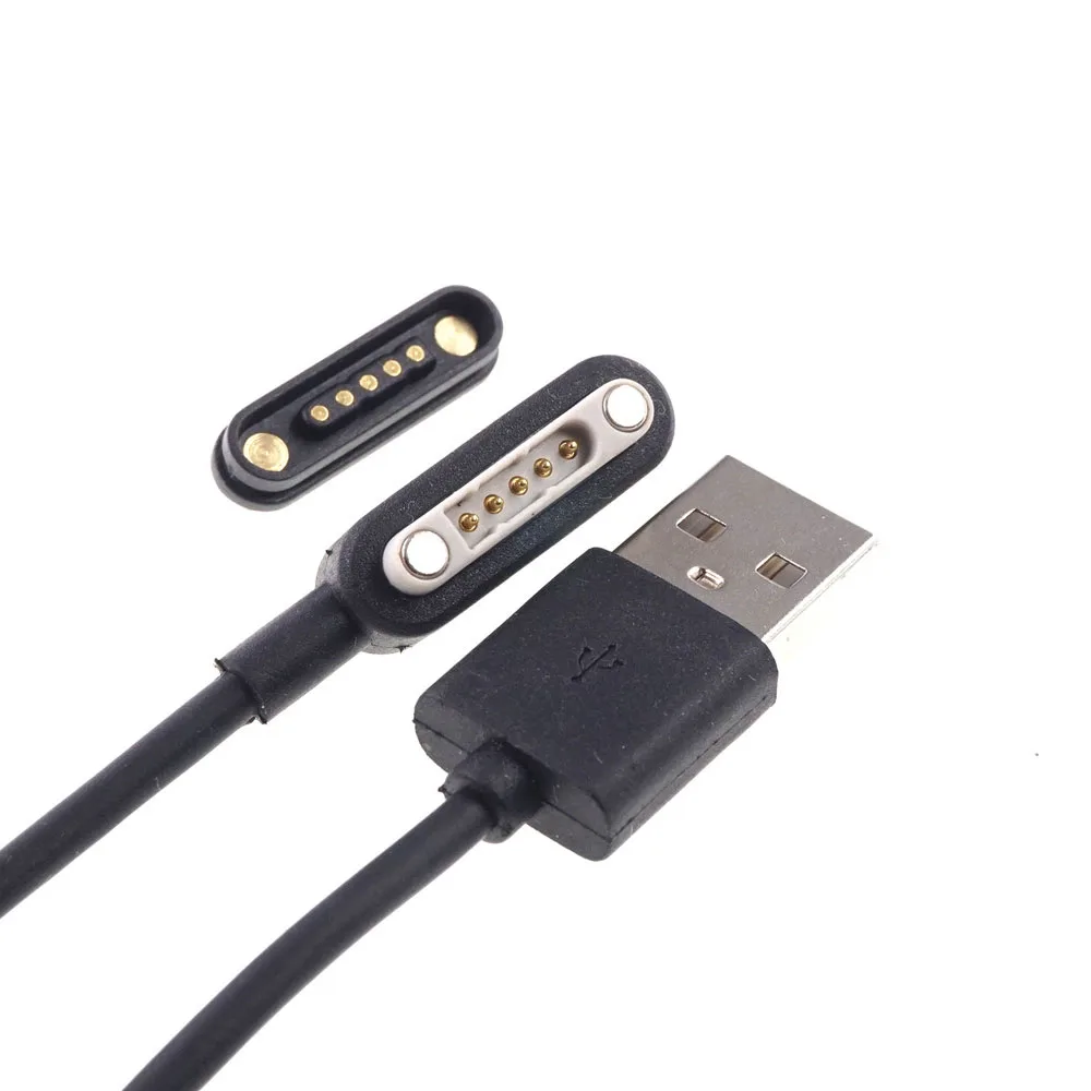 1 компл. 5 позиционный Магнитный пружинный разъем Pogo pin к USB A Male Кабель для передачи
