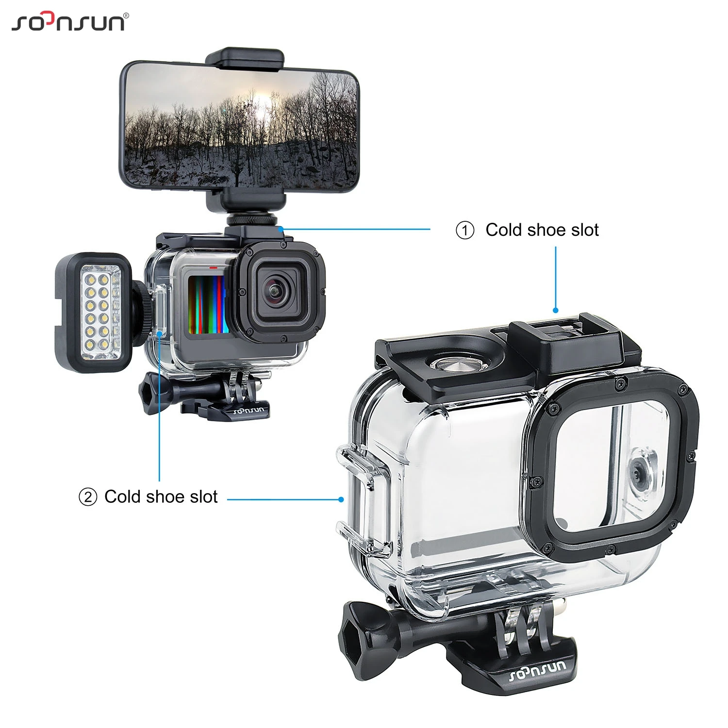 For GoPro Hero 12 Accessories Protector Frame Case Shell Open Side Door +  Mount Cold Shoe For Go Pro 11 10 9 accesorios Gopro12 - AliExpress
