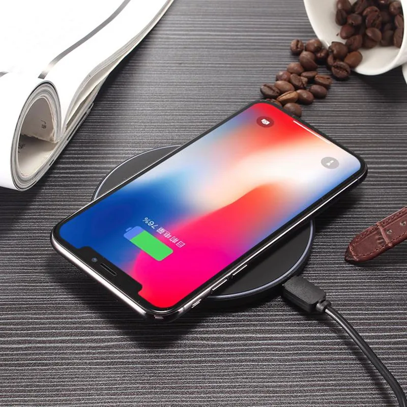 Быстрая Беспроводная зарядная панель Qi для samsung Galaxy S9/S9+ S8 S7 Note 9 S7 Edge для Apple iPhone XS XR Plus быстрое зарядное устройство индукция