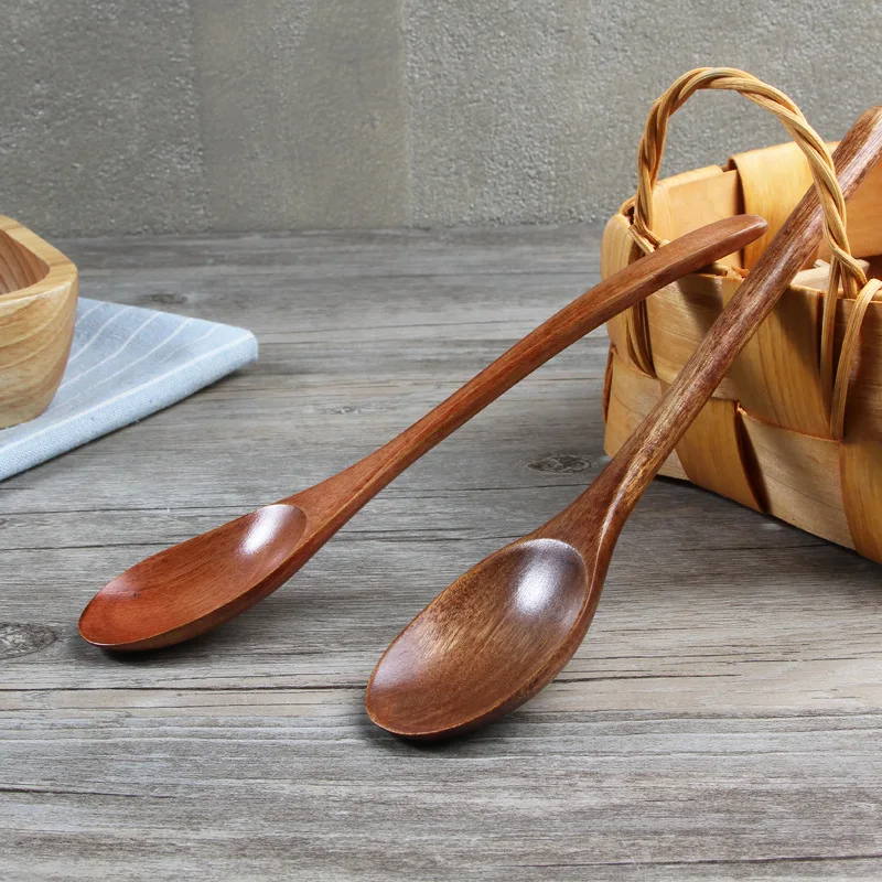 20 Cm Logs Spoon Environmentally Friendly Old Paint Edible Spoon Household Wood Spoon Practical Ladel Can Carve Writing Customiz
