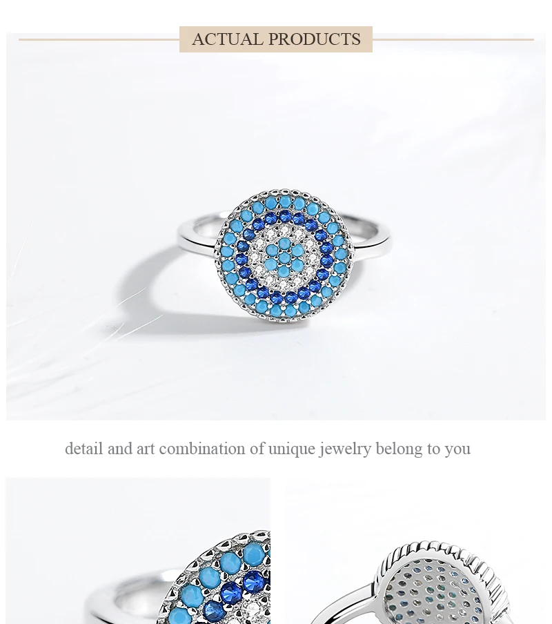 Kaletine Shinee Kpop кольца с голубым камнем от сглаза для женщин, 925 пробы, серебро, шарм, CZ камень, кольцо, ювелирные изделия, аксессуары для Exo