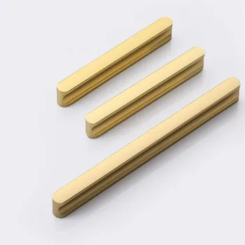 KKFING Simple Style Gold Aluminum Alloy Kitchen Cabinet Door Handles Drawer Pulls Cupboard Door Knobs Furniture Handle Hardware