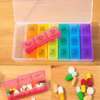 

7 Day 21 Slots Pill Medicine Cases Box Tablet Storage Organizer Dispenser Weekly Pill Case Medicine Tablet Dispenser Organizer