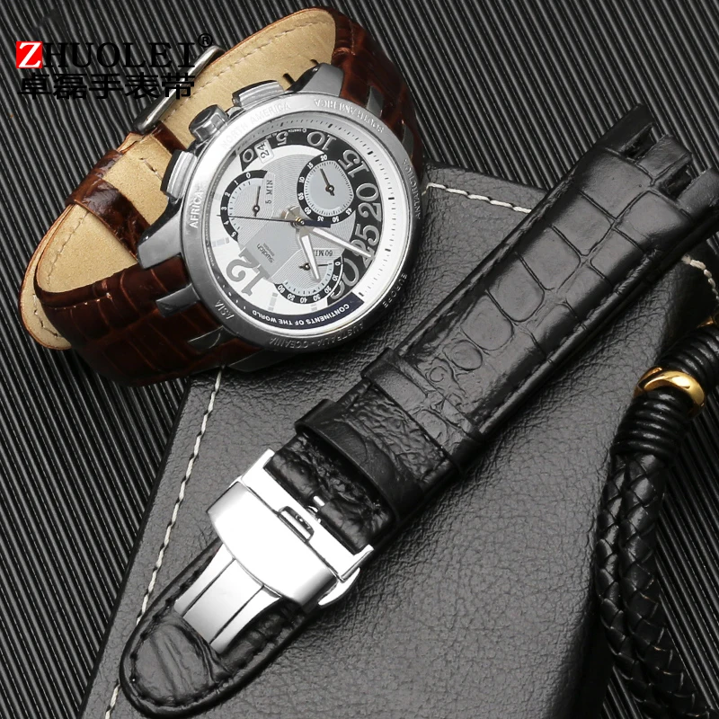 Кожаный ремешок для SWATCH Swatch YRS403 412 402 г из воловьей кожи для наручных часов Ремешок фитинги с пуговицами-бабочками