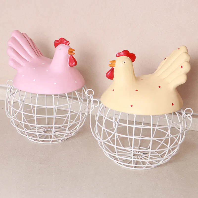 

Kitchen Decoration Iron Egg Storage Basket Multi-Functional Creative Storage Basket High Capacity Home Storage Basket Handicraft