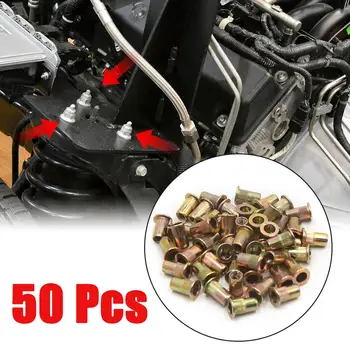 

uxcell 50Pcs M5 Zinc Plated Carbon Steel Car Rivet Nut Flat Head Threaded Insert Nutsert