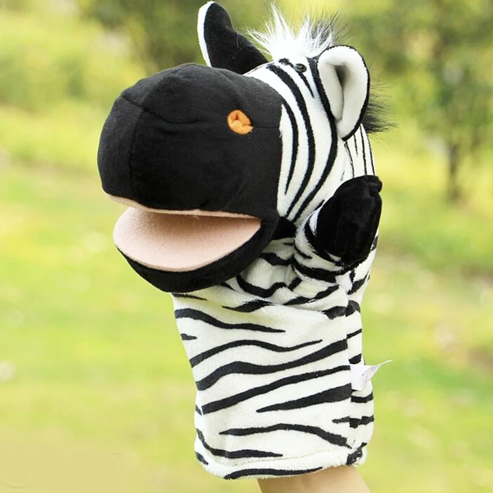 Zebra stripes hand puppet children plush toy