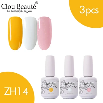 

Clou Beaute 3pcs/set Colorful Gel Nail Long Lasting Matte Top Nail Polish Manicure Base Top Coat Soak Off Varnish Gel Lacquer