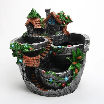 

Idyllic Flowerpot Succulent Flowerpot Green Dill Bonsai Pot Plant Green Plant Decoration Flowerpot Resin Creative Small House