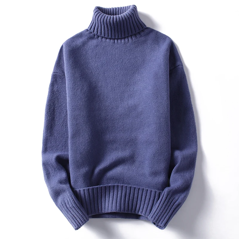 

New Turtleneck Sweater Men Knitted Sweater Pullover Bottoming Shirt Mens Sweaters 2023 Casual Solid Male Turtleneck Pullovers