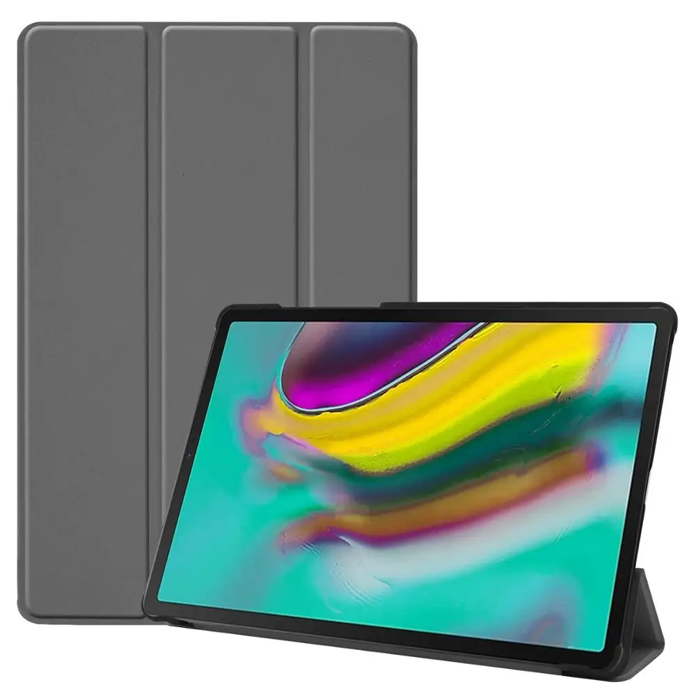 Для samsung Galaxy Tab S5E чехол 10," ультра тонкий кожаный магнитный откидной Стенд смарт-чехол S5 E SM-T720 SM-T725 Funda SX007 - Цвет: Gray