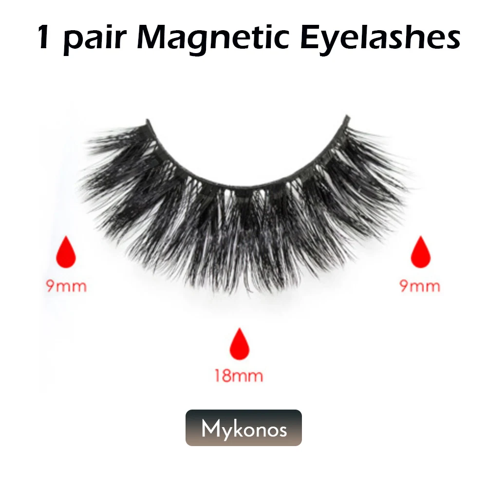 Mykonos eyelashes New Arrival Magnetic False Eyelashes& Eyeliner 5 Magnets Natural Soft Fake Eyelashes Extension with 2 Pairs Eyelashes - Color: Mykonos eyelashes