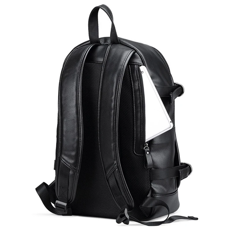 Waterproof Leather Backpack Men Travel Hiking Laptop School Bag | eBay