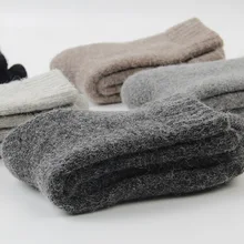 Суперплотные однотонные носки из мериносовой шерсти; носки с кроличьими сапогами для холодной зимы; теплые забавные женские носки для русской зимы