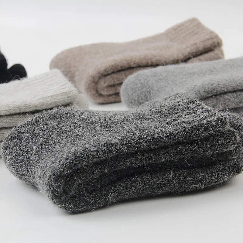 

Super Thicker Solid Socks Merino Wool Rabbit Boots Socks Against Cold Snow Russia Winter Warm Funny Happy Female Women Socks