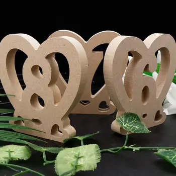 

10Pcs Heart Shape 1-10 Wooden Table Numbers With Stand Base For Birthday Wedding Party Home Decoration D08D