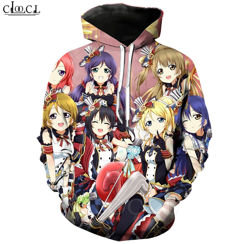 Hoodie 5 Модные классические толстовки Love Live для мужчин и женщин с 3D принтом японского аниме для девочек, спортивный костюм для бега, Повседневная Уличная одежда, хипстерские пуловеры - Цвет: Hoodie 5