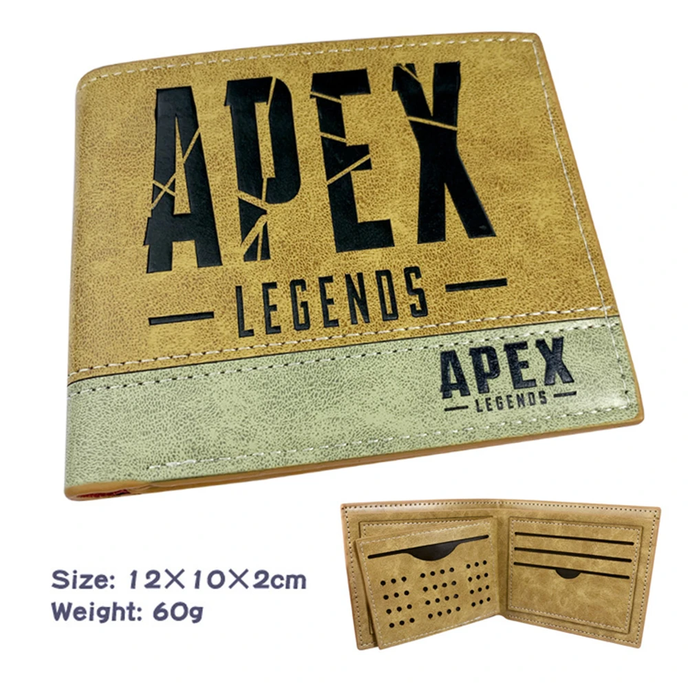 

Game Apex legends Leather Wallet Teenager Men's Short Khaki PU Photo Credit Cards Holder Casual Bifold Purse Hot