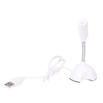 

USB Microphone Web Flexible Noise Canceling Mic For Mac PC Computer Laptop Stand(White)