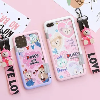 

For iPhone11promax 8 Plus shockproof bumper + Duffy Tempered Glass Screen film for iPhone Xsmax xr 7 8 plus 6S 11 3D toy