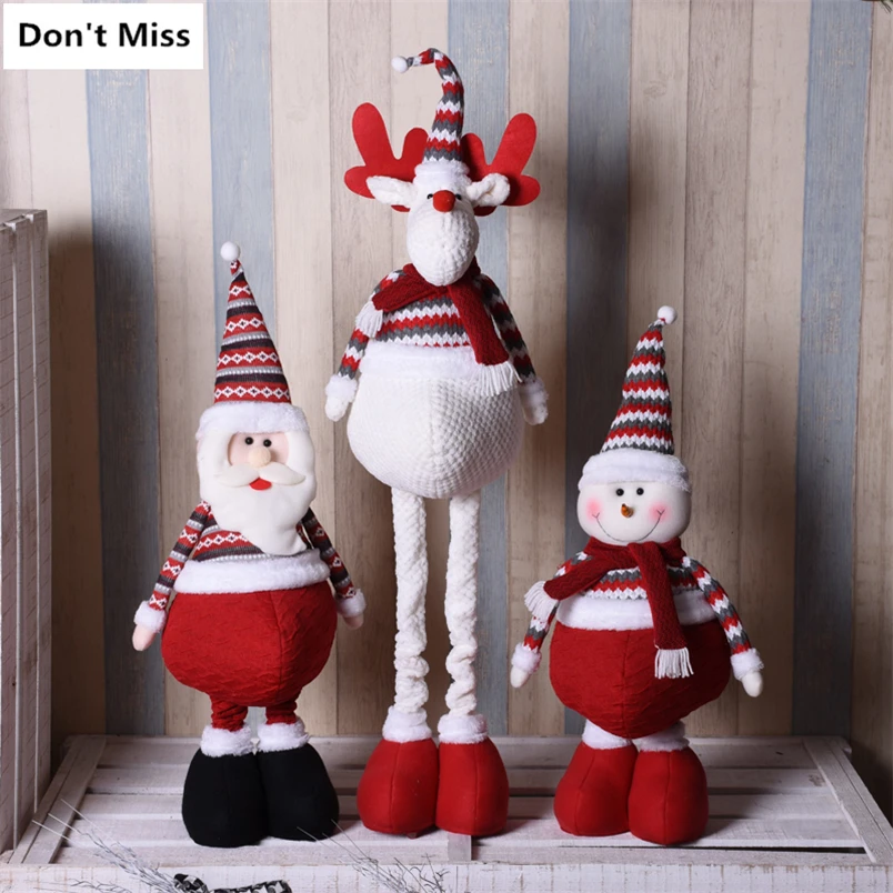 

110cm Retractable Santa Claus Snowman Elk Christmas Dolls christmas tree decorations natal New Year Gift adornos de navidad