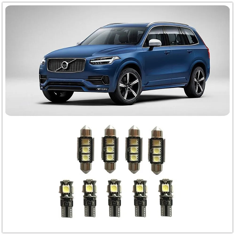 Посылка из 9 белых светодиодов для Volvo ACL C30 FE S40 S60 S70 S80 S90 V40 1990-2019 | Автомобили и