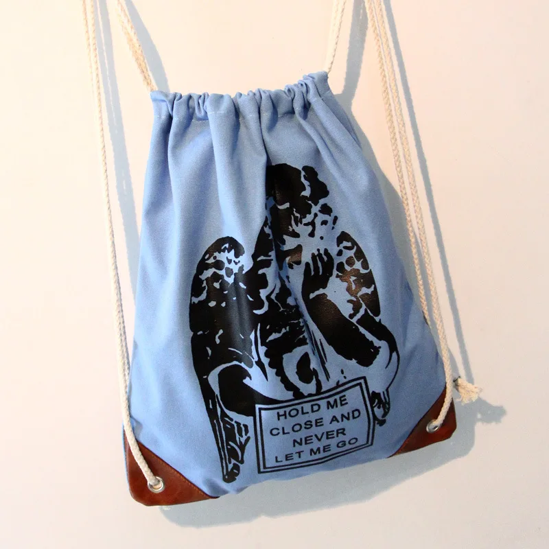 C2 Для женщин Drawstring рюкзак, сумка для покупок из хлопка парусиновая спортивная сумка для путешествий Карманный чехол Worek plecak Sznurek Sacos De Mujer; большие размеры - Цвет: C2