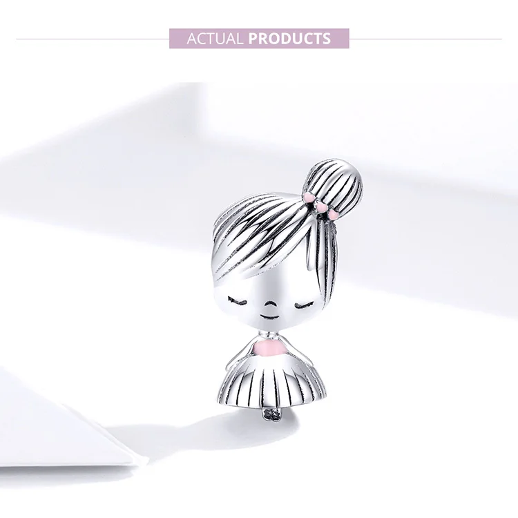 INBEAUT Настоящее 925 пробы Серебряное розовое сердце мальчик Бусины fit Pandora браслет Европейский DIY мужской студенческий талисманы Новое поступление ювелирных изделий