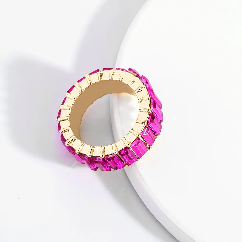 Miyuki Glod кольцо с жемчужинами для женщин и мужчин, очаровательное стекло с кристаллами, тюркский Злой Глаз, темно-синие волнистые любовные кольца Ins, комплект ювелирных изделий - Цвет основного камня: Ярко-розовый