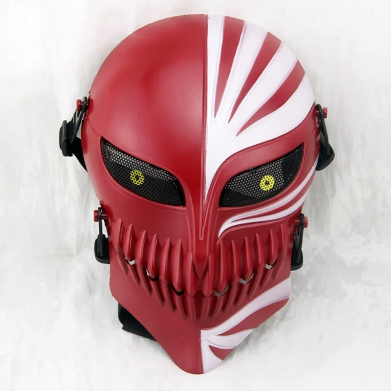 Death Ichigo Kurosaki Bleach Full Face Tactical Mask Skull Cosplay Halloween Wargame Military Army Airsoft Paintball Masks - Цвет: Красный