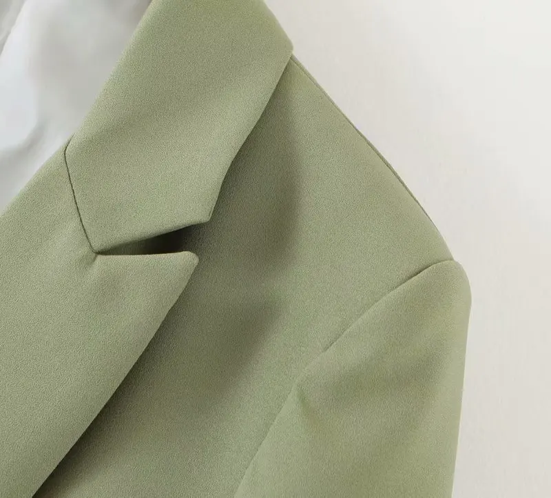 Для отдыха, зеленый костюм, куртка, женский кардиган, пальто, женская официальная офисная куртка, зазубренный воротник, chaqueta mujer