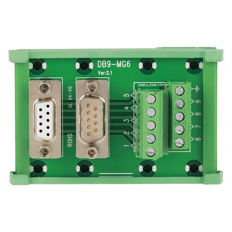 DB9-MG6 DIN рейку интерфейс модуль мужской/женский разъем Breakout Board