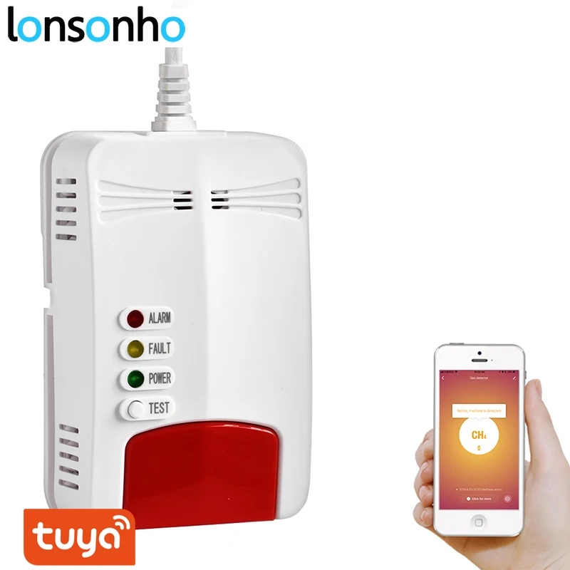 Lonsonho Wifi датчик газа детектор утечки газа сигнализация Tuya Smart Life App Умный дом Безопасность