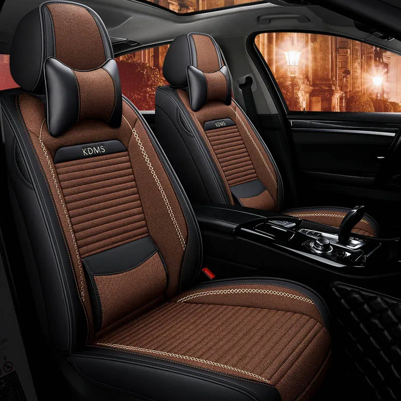 KADULEE flax car seat covers For Volkswagen vw passat b5 b6 b7 polo 4 5 6 7 golf tiguan jetta touareg seat cover cars seats