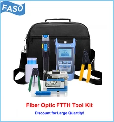 Kit d'outils de réseau FTTX, dénudage, coupe de fibres, nettoyage et test, FTTH 