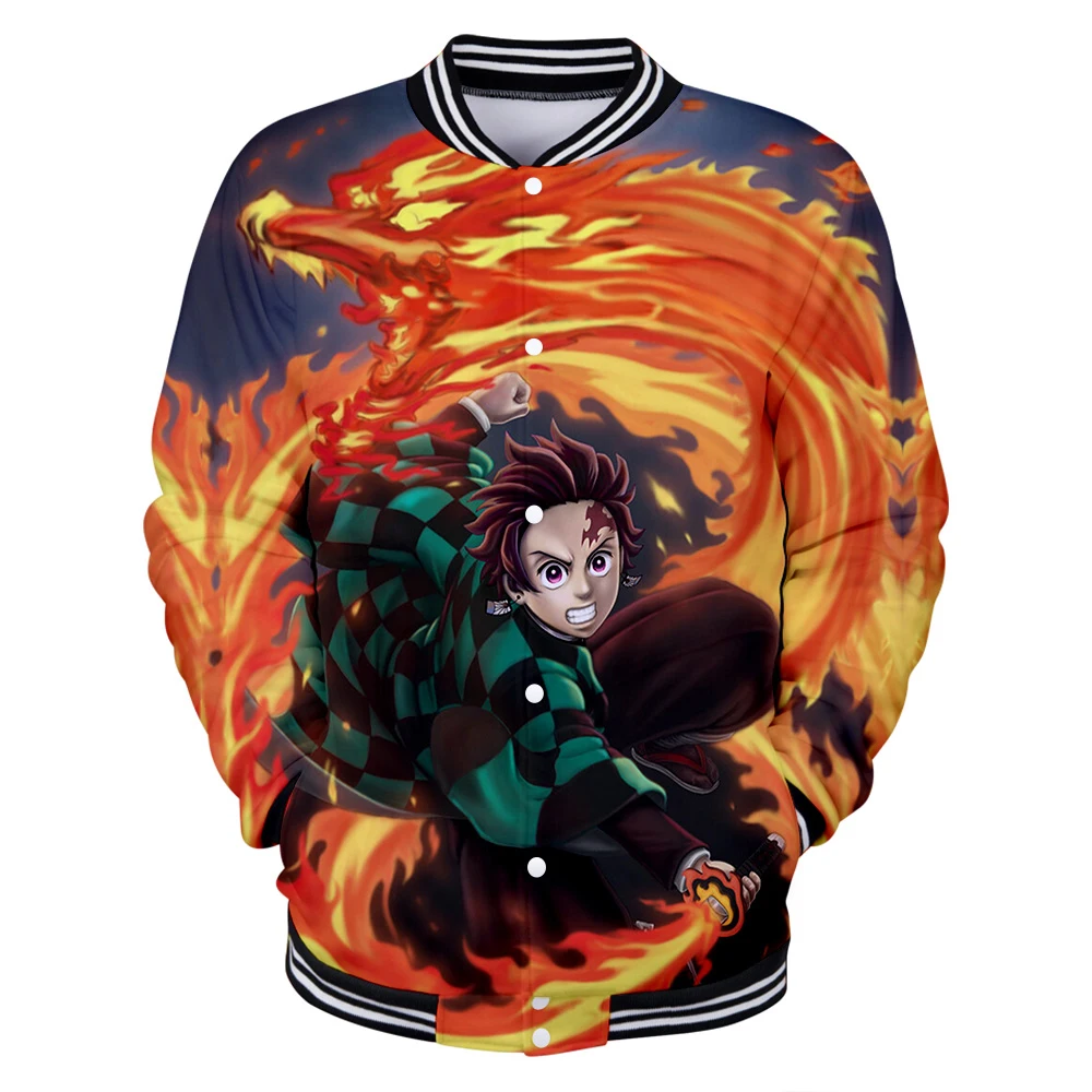 Аниме Demon Slayer: Kimetsu no Yaiba Kamado Tanjirou 3d печать бейсбольная форма для мужчин/женщин Harajuku бейсбольные куртки одежда