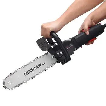 

11.5/12 Inch Chainsaw Bracket Changed 100 125 150 Electric Angle Grinder M10/M14/M16 Into Chain Saw Woodworking Power Tool Set