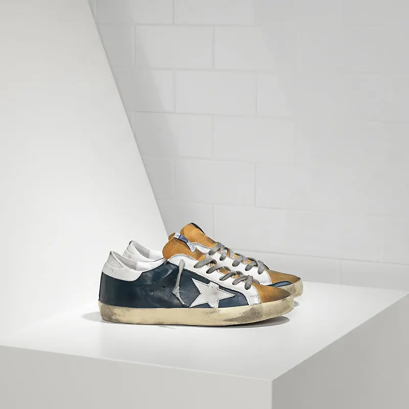 

GGDB Sneakers SUPER STAR in Pelle e Stella in Pelle BLUE LEATHER BEIGE