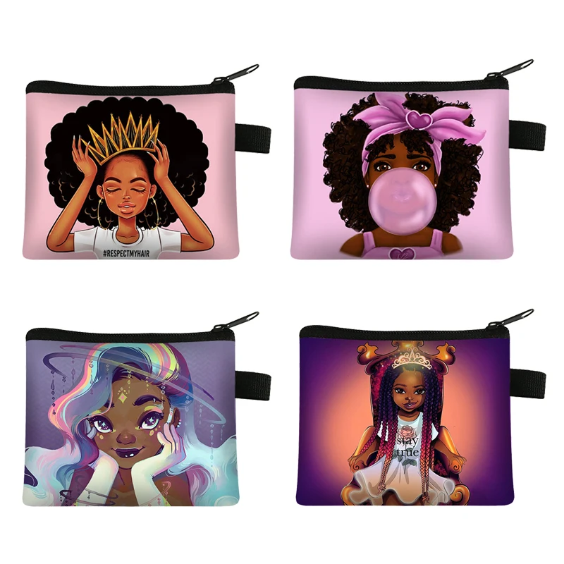 Mini Wallet Coin-Purse Women Ladies Lipstick-Bag Girl Fashion Cute Print Afro for Keys