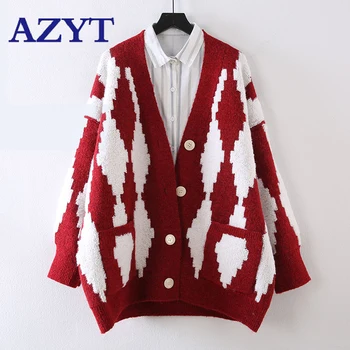 

2020 V neck Button Big Pocket Knitwear Fleeced Spring Women Vintage Spring Outwear Long Cardigans Warm Coat Casual Long Jacket