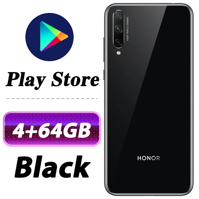 4G 64G Black HONOR 20 lite мобильный телефон 6,3 дюймов в экран Восьмиядерный Быстрая зарядка Android 9,0 Google play - Цвет: 4G 64G Black