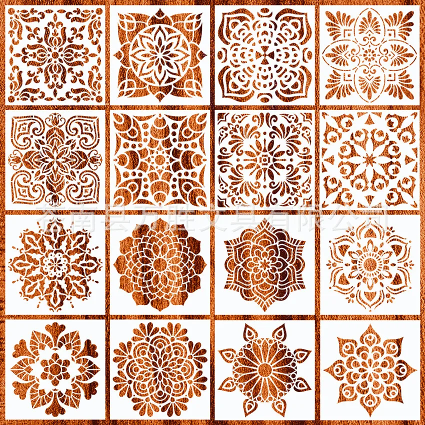 

Hollow Out Drawing Template Stencil Plate DIY Copy Board PET Stationary Painting Figure Ruler Christmas Patern15x15cm 1 Set