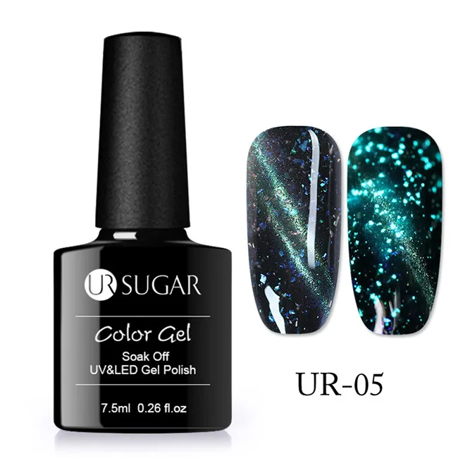UR05 Ur Sugar 7,5 мл светящийся кошачий глаз УФ-Гель-лак магнитный гель флуоресцентный неоновый Гель-лак замачиваемый Гель-лак светится в темноте - Цвет: UR05